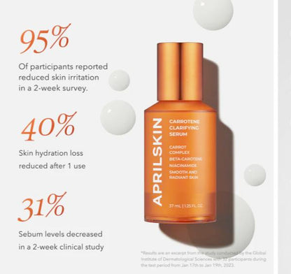 [APRILSKIN Official Shop] Carrotene Clarifying Serum (37Ml) | Niacinamide+Carrot Seed Oil+Centella Asiatica Extract Soothing Serum | Korean Skincare | Glass Glow Serum