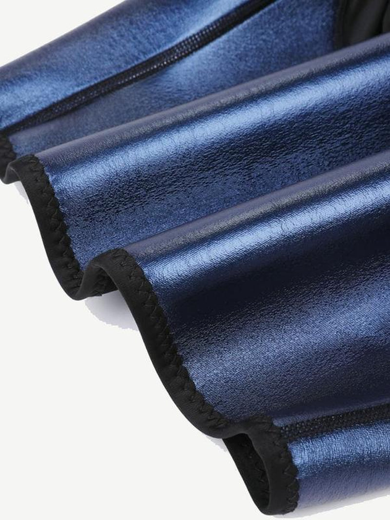 Leggings Tummy Control Sweatpants Blue Neoprene Leggings